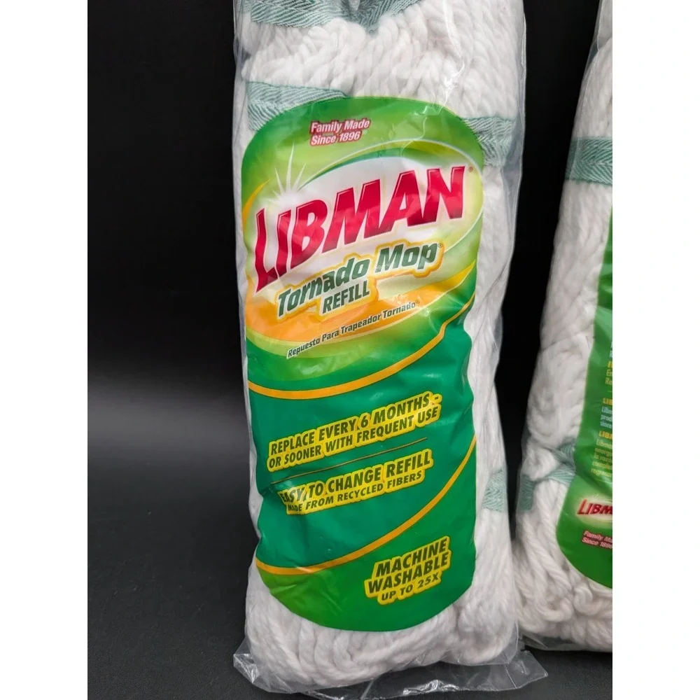 Libman Tornado Twist Mop Head Refill #0231 Cotton Heavy-Duty SEALED Lot of 2